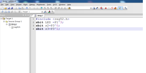 Keil uVision4 两个按键控制灯效果编程的操作教程
