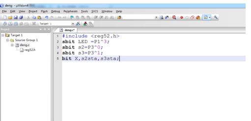 Keil uVision4 两个按键控制灯效果编程的操作教程