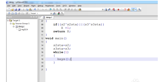 Keil uVision4 两个按键控制灯效果编程的操作教程