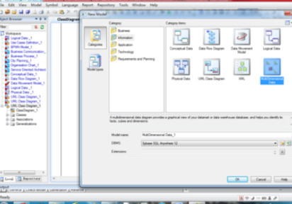 Power Designer建立多维数据模型的相关操作步骤