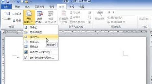 word2010设置信封选项的详细步骤