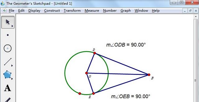 几何画板中过圆外一点画圆的切线的操作步骤