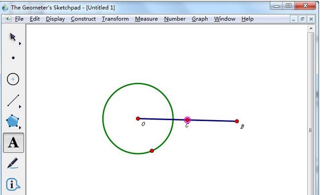 几何画板中过圆外一点画圆的切线的操作步骤
