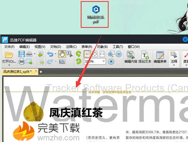 分享迅捷PDF编辑器去除PDF文档水印的方法介绍。