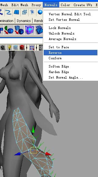 maya查看模型的法线方向并更改的简单步骤