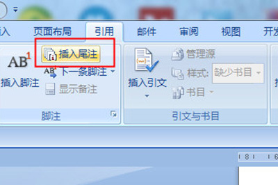 word尾注添加的详细过程