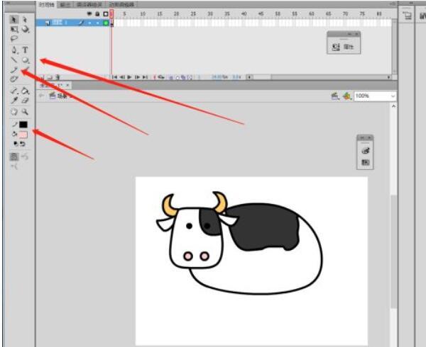 flash cs6如何绘制卡通奶牛?flash cs6绘制卡通奶牛的教程