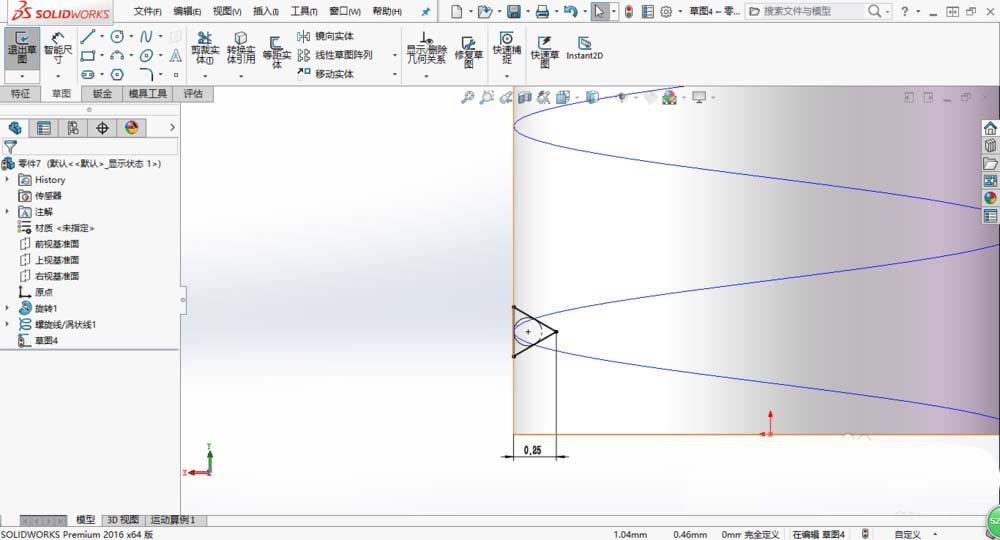 solidworks2016怎么画螺纹?solidworks2016画螺纹的方法步骤