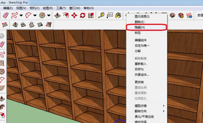 草图大师中对象隐藏后取消隐藏的详细操作方法