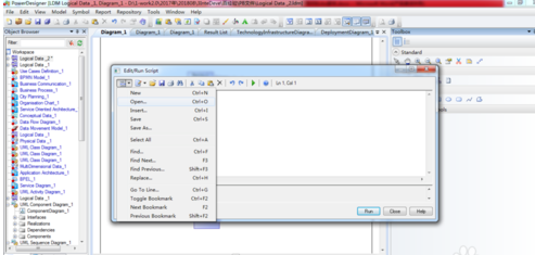 Power Designer运行vbs脚本的详细操作步骤