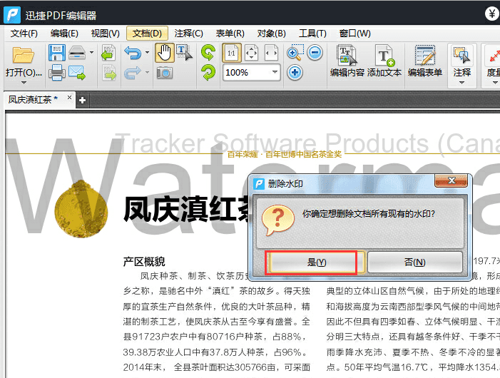 迅捷pdf编辑器去除pdf水印的具体操作步骤