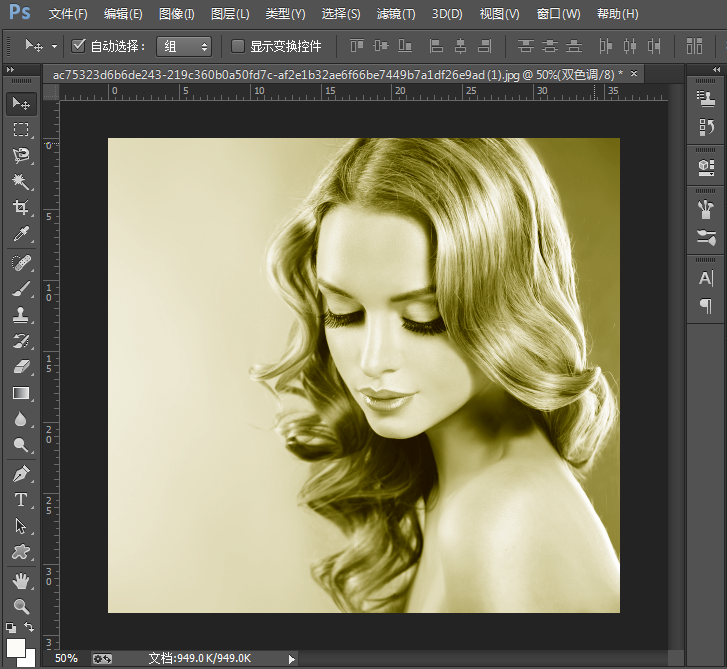 我来分享PS操作教学：让图片呈现双色调效果。
