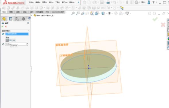 solidworks2019中加厚命令使用操作步骤