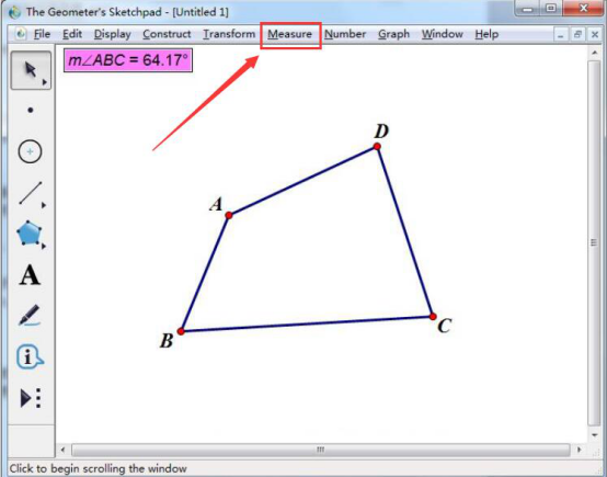 小编教你解决几何画板怎么计算四边形的内角和，几何画板计算四边形内角和的教程。