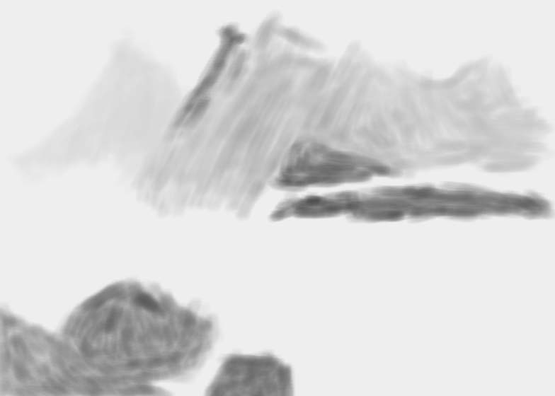 sai中设计山水画的具体操作过程