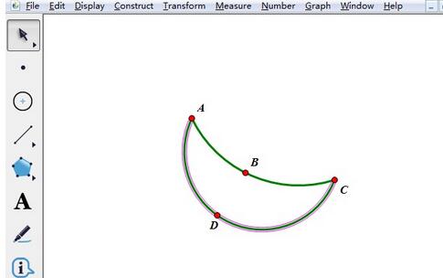 几何画板绘制端点相同的两条弧的详细方法