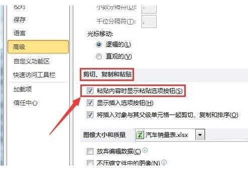 Excel复制粘贴时的粘贴选项按钮进行去除的方法