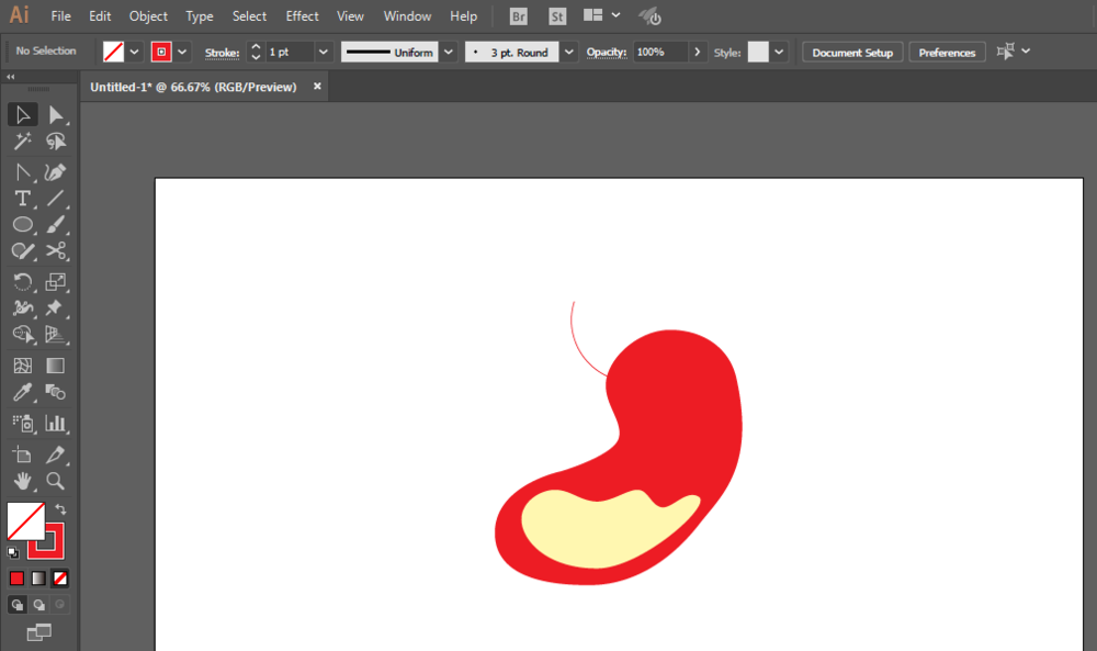 ai绘制胃图标的操作步骤