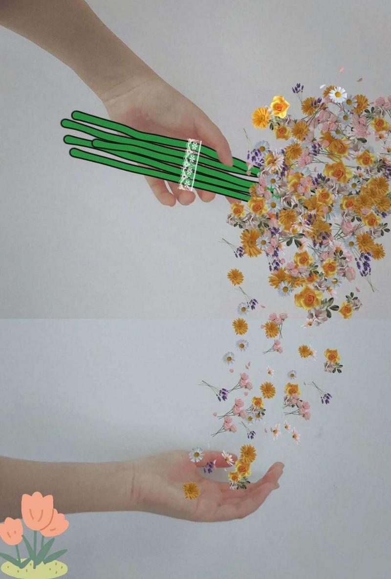 美图秀秀中手握花束P图教程分享