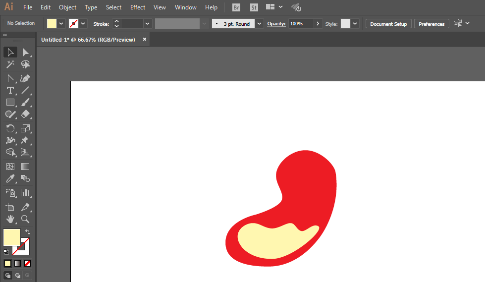 ai绘制胃图标的操作步骤