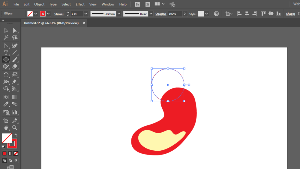 ai绘制胃图标的操作步骤
