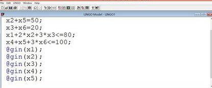 lingo优化解线性方程组的详细使用方法