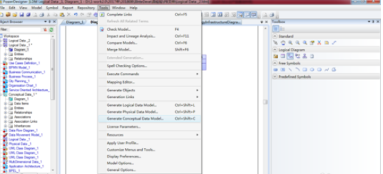 Power Designer中将LDM转为CDM的操作方法