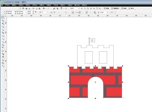 cdr x6怎么给城堡填充砖墙效果?cdr x6给城堡填充砖墙效果教程