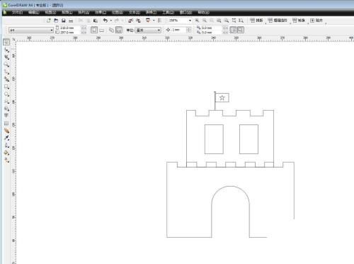 cdr x6怎么给城堡填充砖墙效果?cdr x6给城堡填充砖墙效果教程