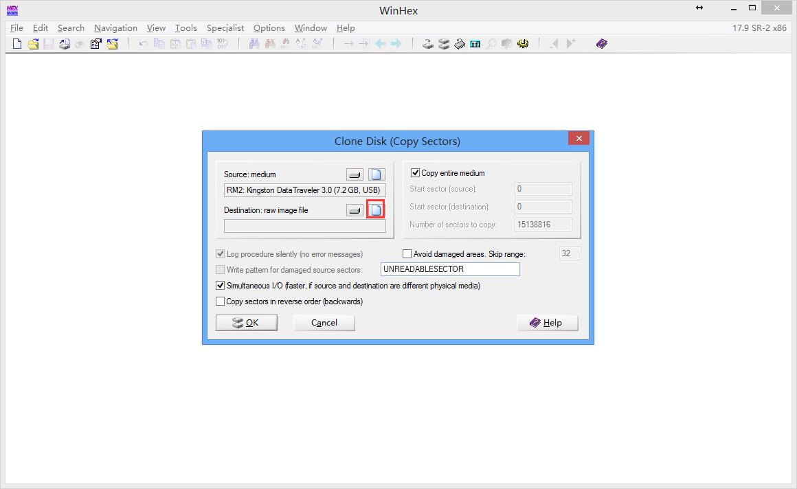WinHex做出磁盘全盘镜像的方法步骤