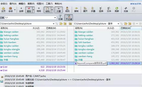 Beyond Compare既显示差异又显示相同的方法教程