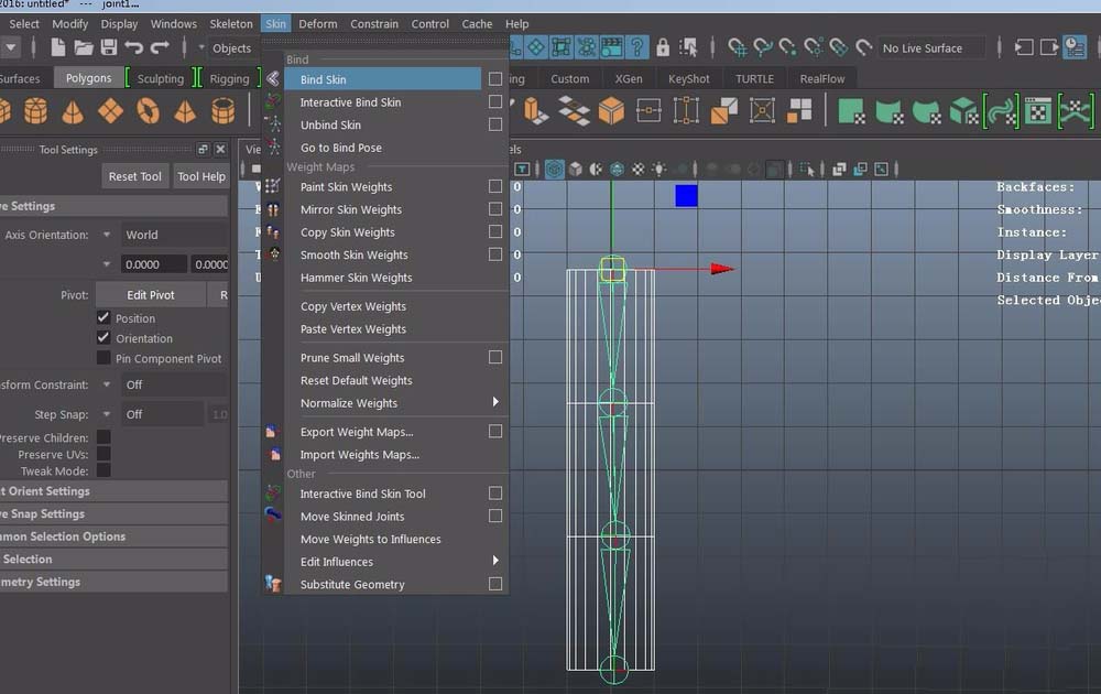 maya骨骼蒙皮的相关操作教程