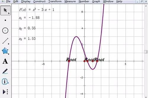 几何画板求方程的根的操作方法