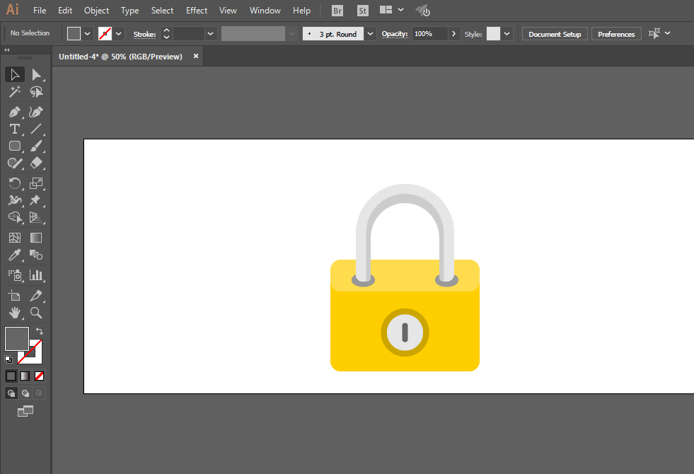 ai打造ui锁头图标的操作方法