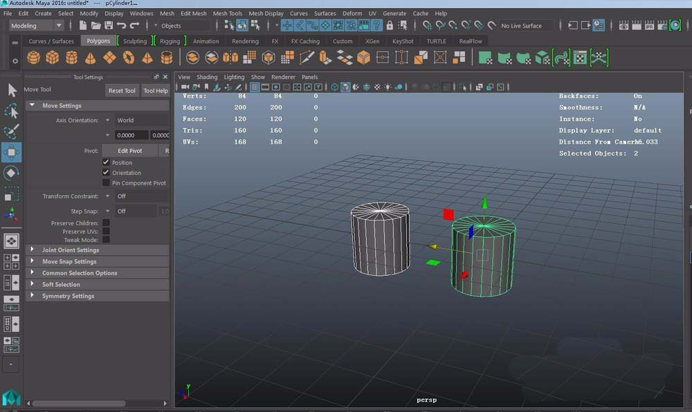 maya两个物桥接成一个物体的操作步骤