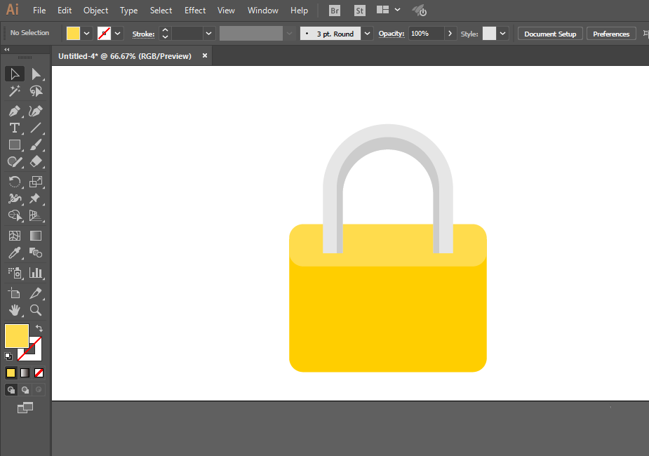 ai打造ui锁头图标的操作方法