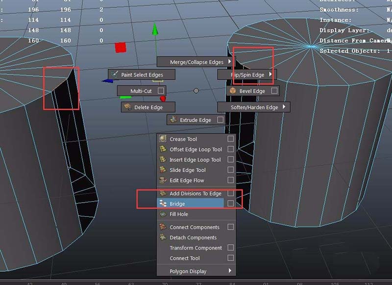 maya两个物桥接成一个物体的操作步骤
