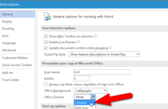 Microsoft Office2016自定义标题栏主题的详细教程