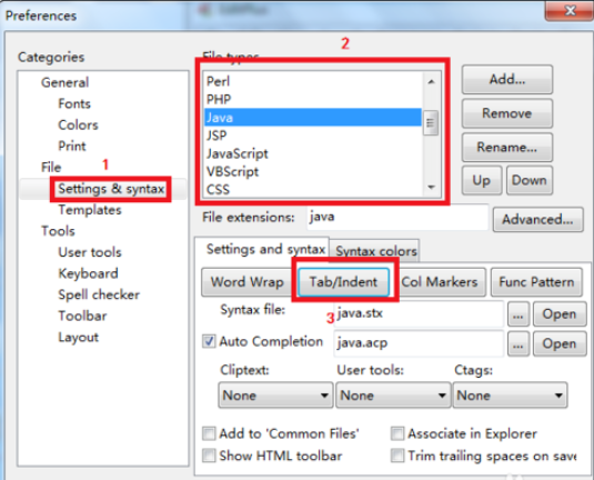 EditPlus中设置Tab用空格替换的操作过程