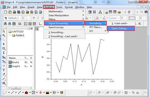 Origin平滑曲线的使用方法