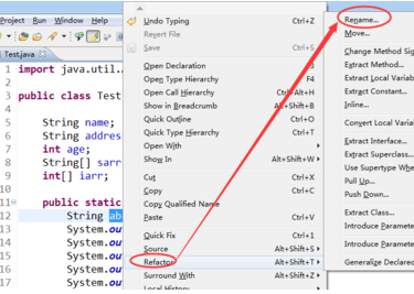 eclipse批量修改变量名的操作步骤