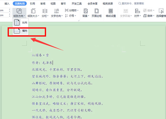 WPS怎么设置横向页面?WPS设置横向页面步骤