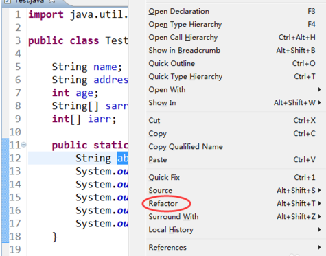 eclipse批量修改变量名的操作步骤