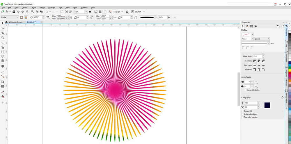 cdr彩色放射图形如何绘制？cdr彩色放射图形绘制方法