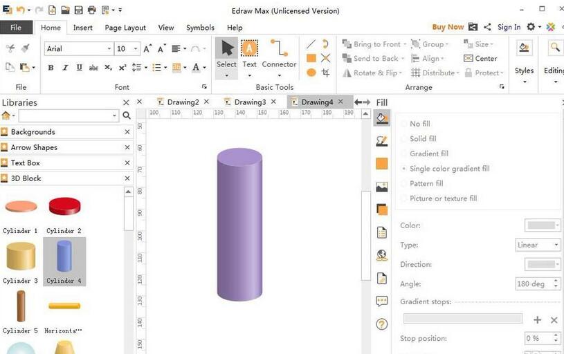 亿图流程图制作软件设计圆柱体的详细教学
