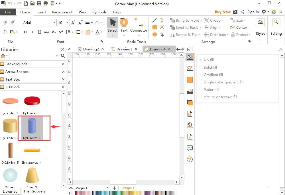 亿图流程图制作软件设计圆柱体的详细教学