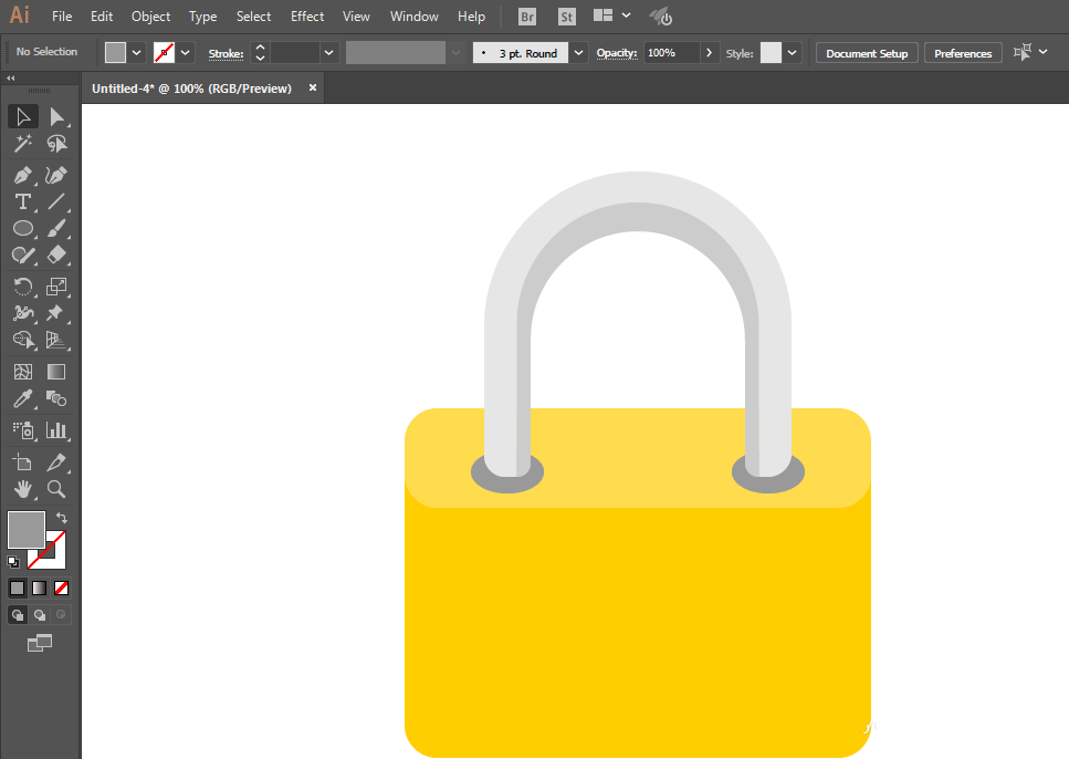 ai绘制ui锁头图标的操作流程