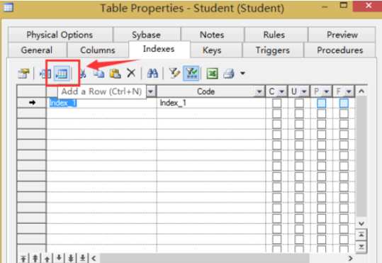 Power Designer中索引的创建操作流程