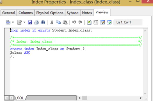 Power Designer中索引的创建操作流程
