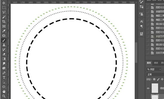 ps空心虚线圆环怎么画？ps空心虚线圆环制作方法